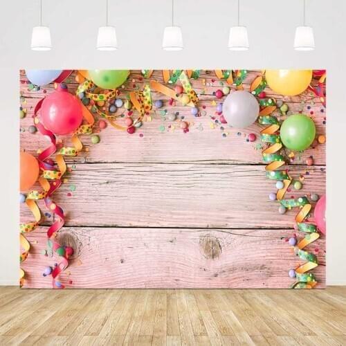 Photography background birthday wood floor newborn portrait photo shoot balloons background for photo studio photocall