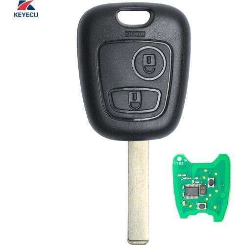 KEYECU Replacement KYDZ Remote Car Key Fob 2 Button 433MHz with Electronic ID46 Chip for Old Peugeot 307