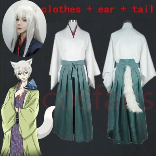 Kamisama Kiss Kamisama Hajimemashita Tomoe Kimono Cosplay Costume Tops+Pants+Ears+Tail+wigs Japanese Style Kimono in stock