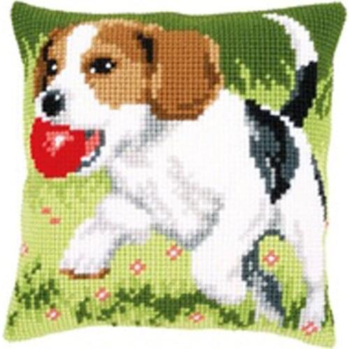 Latch Hook Flower Animal Dog Cushion Pillow Case Canvas Acrylic Yarn Latched Hook Pillow Kits Crochet Cushion Cover