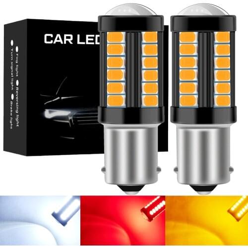 2PCS 1156 P21W LED BA15S PY21W BAU15S Bulb T20 7440 W21W 7443 WY21W LED 1157 BAY15D Lamps for Auto Turn Signal Lights 12V 24V