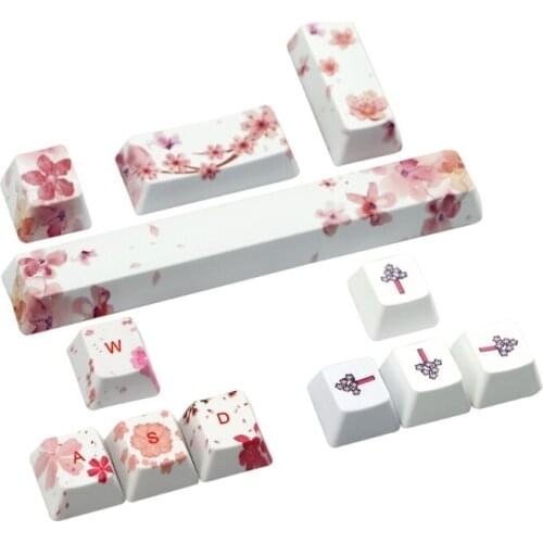 LX9B PBT Five Sides Dye-subbed Keycap Space Bar 6.25u Esc Entre Keys 12 Keys Beauty of Cherry/ Girl in Red/ Sea Rhythe Theme