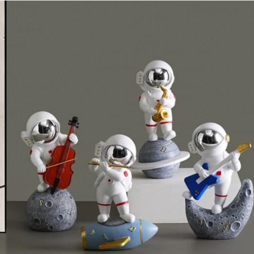 Modern Astronaut Miniature Figurines Resin Spaceman Craft Home Garden Desk Decoration Furnishing Articles Room Accessories