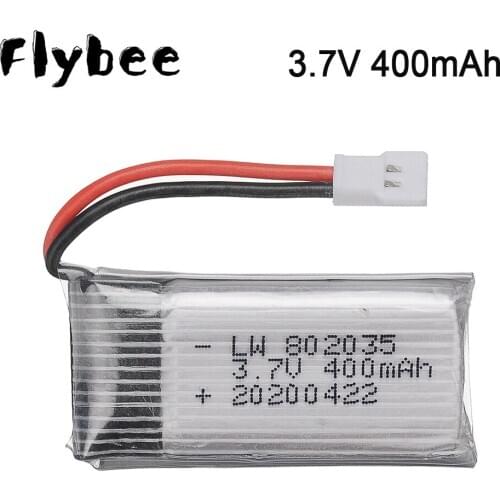 Upgraded 3.7V 400mAh Lipo Battery For H107 H31 KY101 E33C E33 U816A V252 H6C 25C RC Quadcopter Drone Accessories 802035