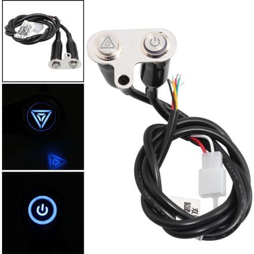 Motorcycle LED ON OFF Switch Warning Flasher Signal Auxiliary Adjustable Manual Button Handlebar Control DC 12V For Universal