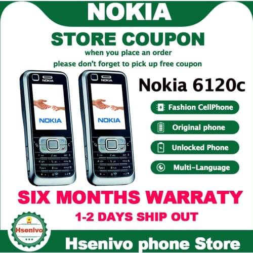 Original Nokia 6120 Classic Mobile Phone Unlocked 6120c 3G Smartphone & One year warranty Refurbished