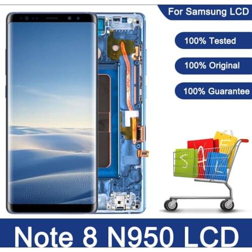 New Original N950F LCD For Samsung Galaxy Note 8 Display With Frame Super AMOLED Note 8 SM-N950A N950U LCD Touch Screen Parts