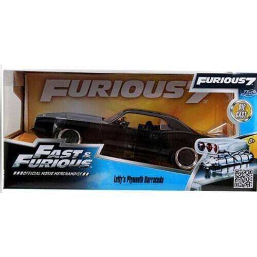 About 20CM 1:24 Scale Metal Alloy DOMS PLYMOUTH Barracuda Fast Racing Car Auto Model Diecast Vehicles Toys F Kids Collection