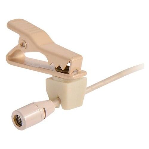 Original Beige Lapel Condenser Microphone Hide Record Microfone for AKG Samson etc Wireless Transmitter System Mini XLR 3Pin