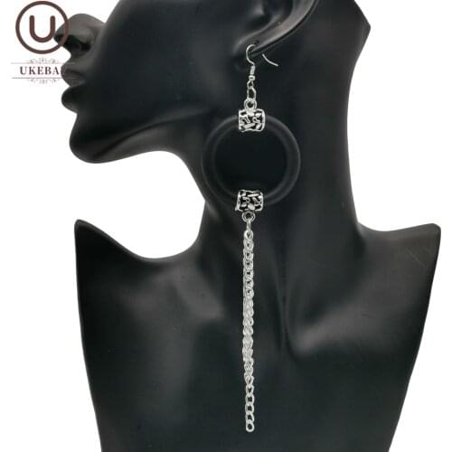 UKEBAY NEW Long Drop Earrings For Women Rubber Jewelry Boho Accessories Round Statement Earrings Wedding Gift Handmade Jewellery