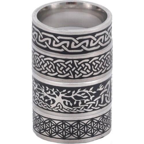 Skyrim Viking Mens Rings Stainless Steel Vintage Celtics Irish Knot Tree of Life Amulet Finger Rings Party Jewelry Dropshipping