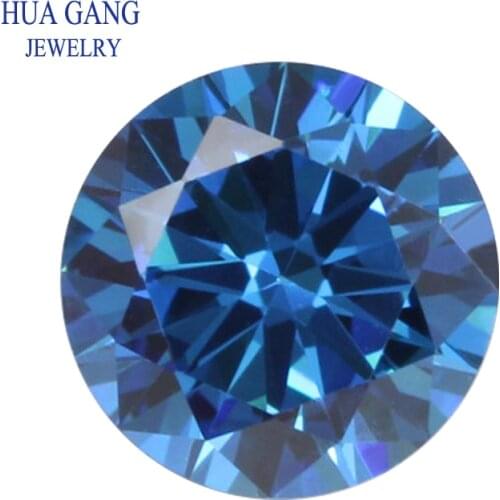 Light Blue Cubic Zirconia 0.8~12mm Round Shape 5A Brilliant Cut Loose CZ Stone Synthetic Gems For Jewelry Free shipping