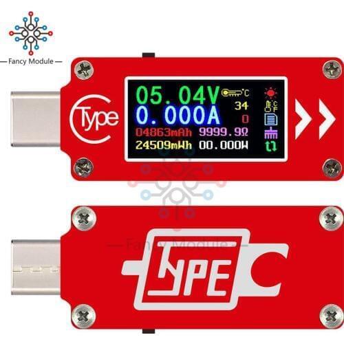 TC64 LCD color LCD USB Voltmeter ammeter voltage current meter TYPE C multimeter battery PD charge power bank USB Tester