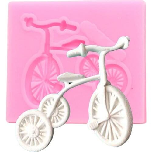 Bicycle Cupcake Topper Fondant Mould Cake Decorating Tools Party Cake Border Silicone Mold Candy Polymer Clay Chocolate Molds