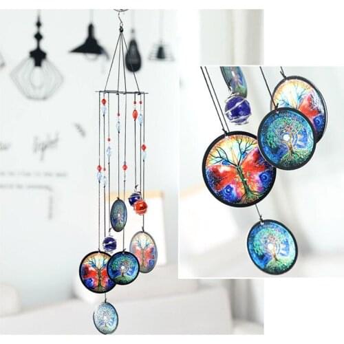 Wind Chimes Metal Wind Spinner Home / Garden Wall Hanging Decor Relaxing Wind Bells Gift Colorful Garden Decoration New