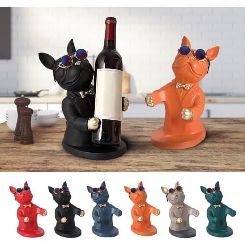 Bulldog Wine Rack Figurines Creative Luxury Wine Living Room Cabinet Decorations Shelves Gift Funny Crafts Ornaments Miniatures