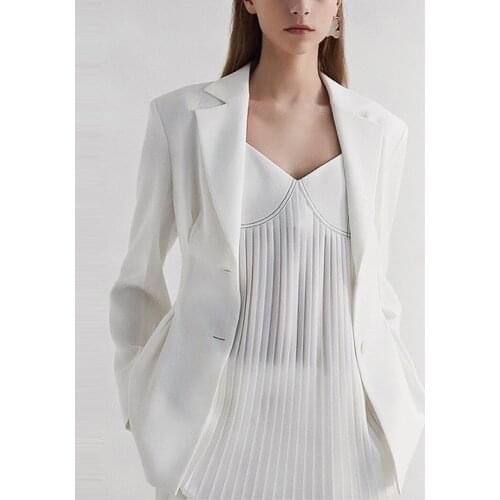 New Fashion 2021 Baroque Designer Blazer Jacket Womens Buttons Blazer White Casual Long Sleeve Blazer Jacket Outerwear