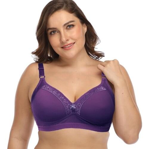 Plus Size Womens Bra Lingerie Cozy Light Padded Brassiere Soft Ladies Wireless Underwear Bralette Bh Tops 34-46 A B C Cup