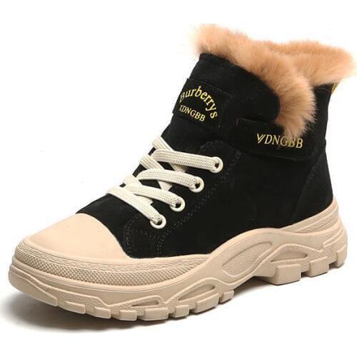 Winter Children Boots For Boys Ankle Snow Boot Girls Warm Cotton Shoes Rubber Non-slip Waterproof Cloth Plush Kids Martin Boots