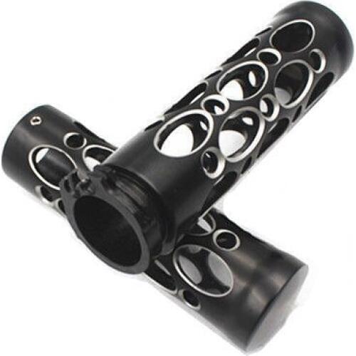 1'' 25mm Black Hollow-out Billet Aluminum Handlebar Hand Grips For . Fat Boy Deuce Deluxe Classic Custom Softail Heritage