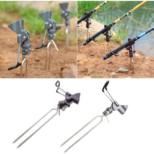 1 Piece Rod Holders for Fishing Fish Rod Folding Holder Ground Bank Fishing Rod Rack Holder for 360 Degree Adjustable G99D