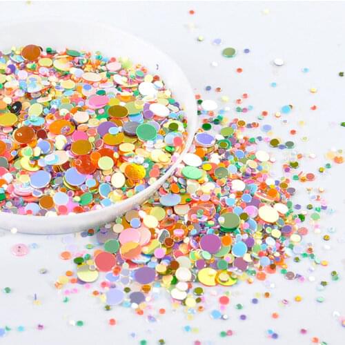 10g/pack mixed 1/2/3/4mm Golden Light Dot Sequins Nail Art Glitter Flakes Confetti Paillette For Diy Wedding Decor