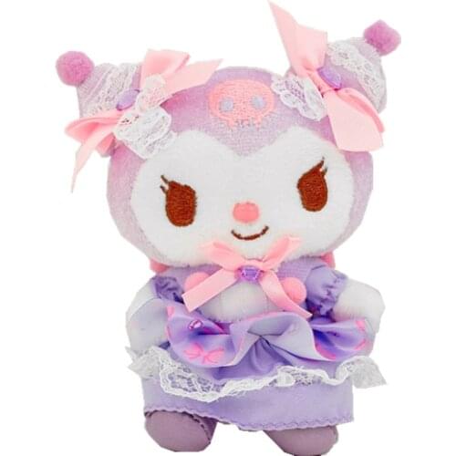 10CM Kawali Kuromi Cartoon Loita Kuromi Plush Toys Cute Keychain Soft Pendant Dolls Kuromi Lolita Plush Doll Gift Toys for Girl