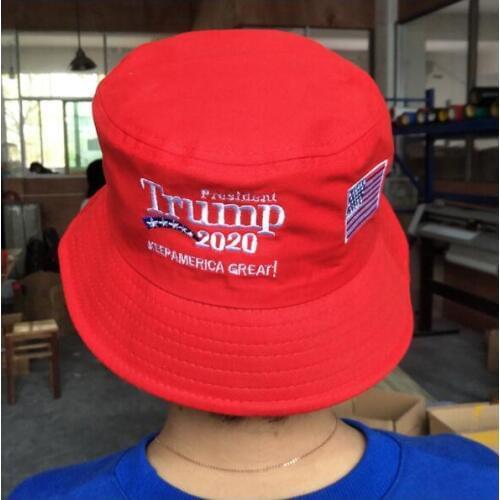 Fedex 100 pieces Trump 2021 Fisherman Hat Bucket Men Women Hip Hop Cap American President Election Embroidery Hiking Cap Sun Hat