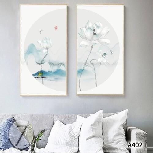 Modern Abstract Oil Painting Print on Canvas 2pcsLily Flower Printing Canvas Painting Wall Art Picture Painting for Home Decor