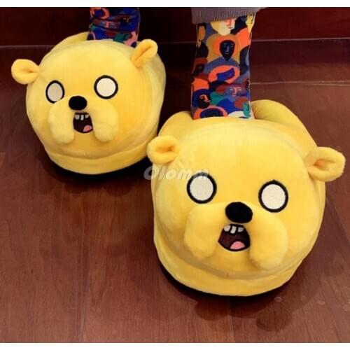2021 New Winter Indoor Slippers Plush Home Shoes Yellow Slippers for Grown Cartoon Fur Unisex Indoor Chausson Licorne