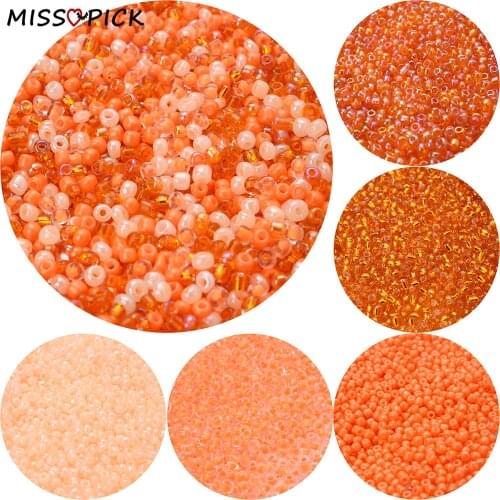 300/600/1500pcs 3mm Mix Orange Charm Czech Glass Seed Beads DIY Bracelet Necklace For Jewelry Making DIY Accessories Wholesale