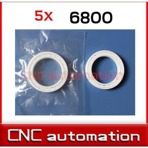 5pcs full Zirconia ZrO2 6800 ceramic Radial shaft Ball Bearings 10*19*5mm