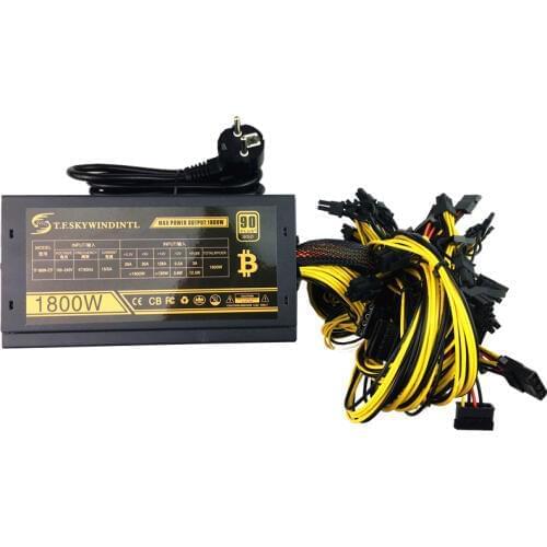 T.F.SKYWINDINTL 1800W ATX PC Power Supply PSU Ethereum Miner Power Supply Bitcoin Miners support 6 graphics Card Mining Machine
