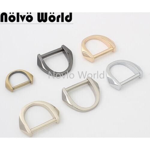 5-20-100 pieces 6 Colors 1.9cm 2.5cm metal irregular D-ring for chains bag closed D ring handbag accessories