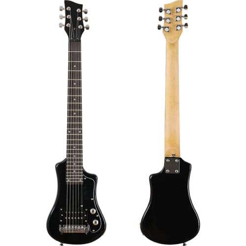 Good Quality Mini Electric Guitar Travel Guitar 34 Inch Basswood Body 6 Strings Wood Guitar High Gloss Red Blue Black Free Bag