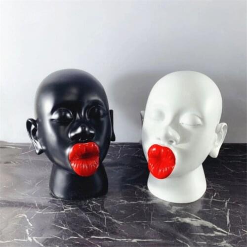 32cm Resin Abstract Black People Figure Statue Creative Character Sculpture Room Decor Ornament Home Decoration Accessories