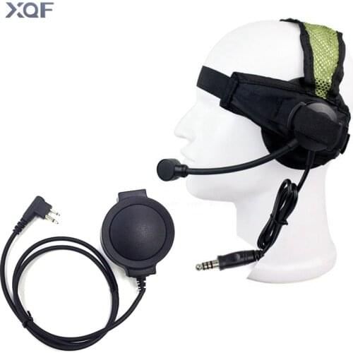 HD02 Tactical Bowman Elite II Radio Headset With 324 Large Round J Standard Plug for Motorola Walkie Talkie GP3688 GP68 EP450