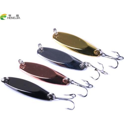 HENGJIA 4CM 7G Fishing Copper Spoon Metal Lure Pesca Peche Tackle Carp Isca Artificial Fish Ice Lures Leurre Tackles