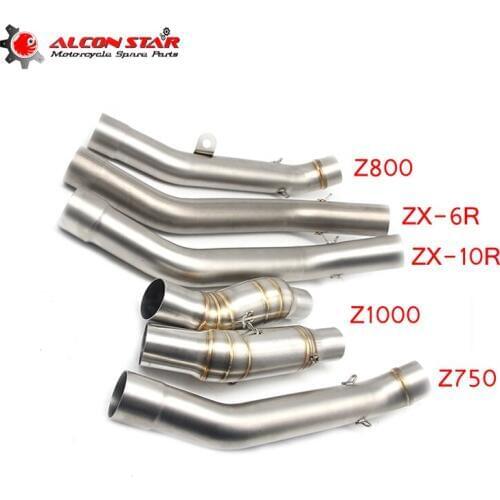 Alconstar Motorcycle Exhaust Contact Middle Link Pipe Slip-on For KAWASAKI Z1000 10-16 Z800 13-16 Z750 07-12 ZX6R 09-14 ZX10R
