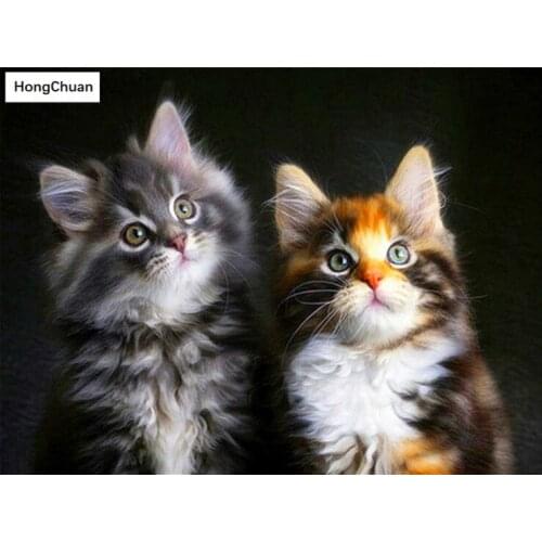 Kitten Mural Fast Delivery 5D DIY Square/Round Diamond Embroidery Mosaic Diamond Painting Home Decor Cross Stitch Gift