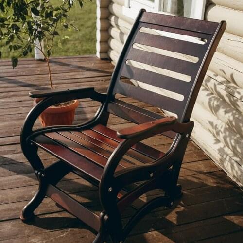 Rocking chair, Glider chair for indoor and outdoor use, garden Wenge, Straight back, 57x77x97 cm