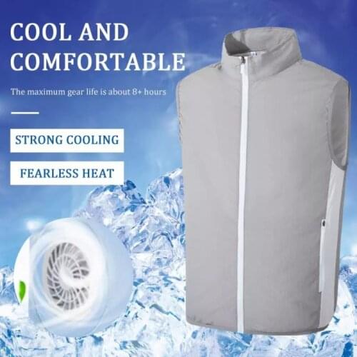 Summer Cooling Clothing Air-conditioning Fan Vest USB Smart Charging Jacket Men Outdoor Breathable Cool Suit Sunscreen Vest Work