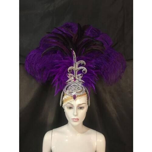 Latin dance Samba accessories Fashion exquisite headdress feathers Delicate dance shows accessories