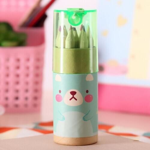 Cartoon Bear 12 Colour Pencil Set Painting Stationery Set Colour Pen Children Stationery Learning Prize