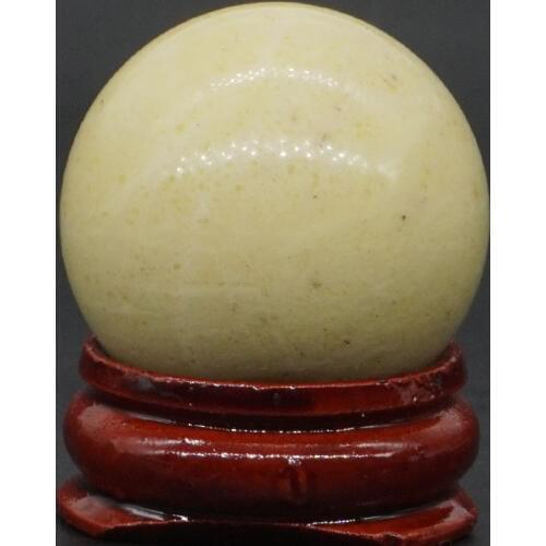 Natural Yellow Serpentine Ball Mineral Quartz Sphere Hand Massage Crystal Ball Healing Feng Shui Home Decor Accessory 30mm