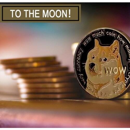 2021 New Gold Plated Bitcoin Bit Coin Funny Doge Dogecoin Commemoration Metal Coin Home Decor