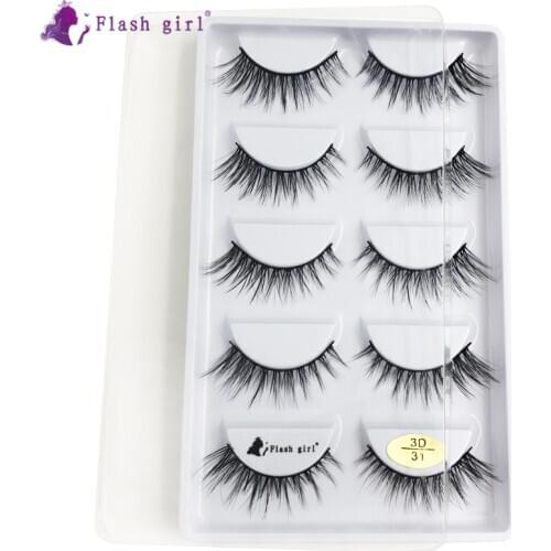 New 5 Pairs Natural False Eyelashes Makeup 3D Mink Lashes Extension Cruelty Free Fake Eyelash For Beauty 3D-31