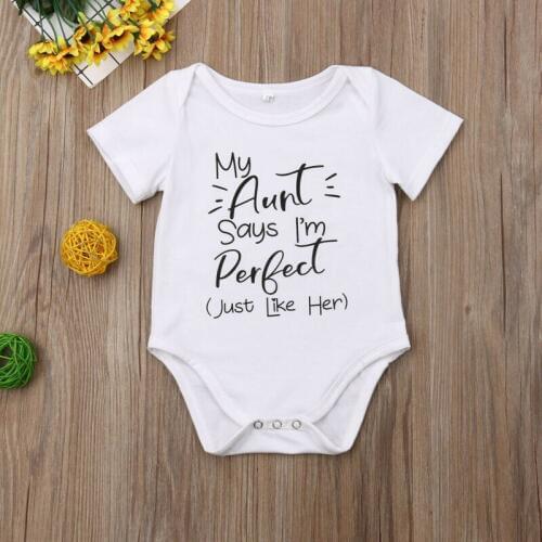 Newborn Baby Boy Girl Unisex Romper Jumpsuit Letter Print Short Sleeve Clothes Casual Outfit Rompers 0-18M