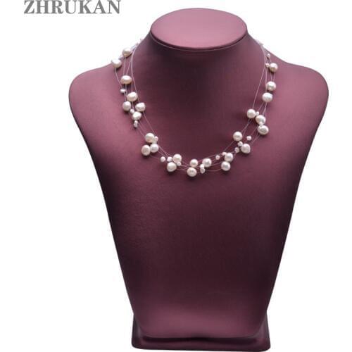 Natural Pearl Necklace 100% Real Freshwater Baroque Pearl Simple Style Handmade DIY Wedding Party For Women Jewelry Gift