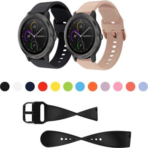 Silicone Watch Strap Band For Garmin Vivoactive 3 trainer music Wrist band for 245 645 Venu SQ strap Men Women 20mm 22mm